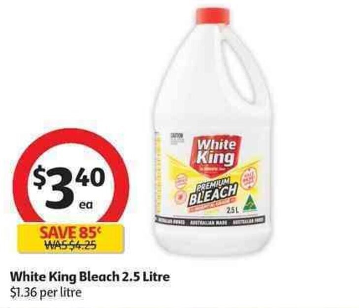 White king bleach 2.5 litre offer at Coles