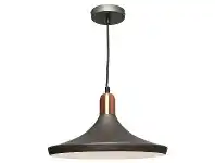 LivingStyles Bevo Metal Pendant Light, Disc, Charcoal / Copper offer