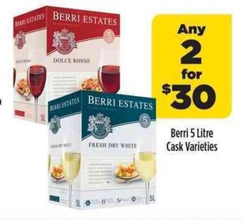 Coles Berri 5 litre cask varieties offer