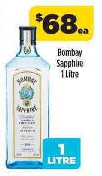 Coles Bombay sapphire 1 litre offer