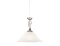 LivingStyles Stepney Metal & Glass Pendant Light, Satin Chrome offer