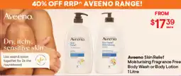 Discount Drug Stores Aveeno Skin Relief Moisturising Fragrance Free Body Wash or Body Lotion offer