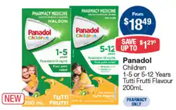Pharmacist Advice Panadol Children 1-5 or 5-12 Years Tutti Frutti Flavour offer