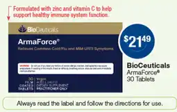 Pharmacist Advice BioCeuticals ArmaForce offer