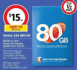 Coles Telstra SIM Kit offer