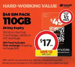Coles SIM PACK offer