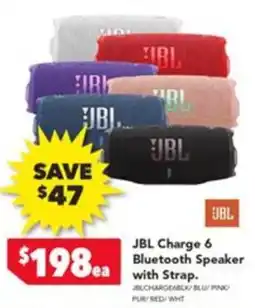Harvey Norman JBL Charge 6 Bluetooth Speaker with Strap offer