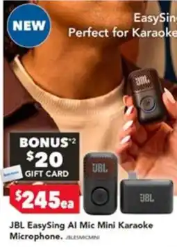 Harvey Norman JBL EasySing AI Mic Mini Karaoke Microphone offer