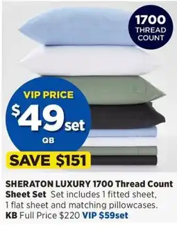 Spotlight Sheraton Luxury 1700 Thread Count Sheet Set offer