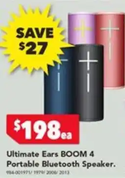 Harvey Norman Ultimate Ears BOOM 4 Portable Bluetooth Speaker offer
