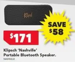 Harvey Norman Klipsch 'Nashville' Portable Bluetooth Speaker offer