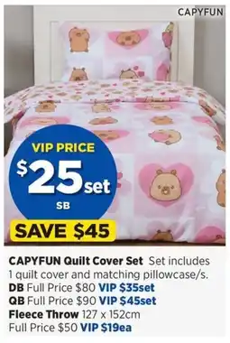 Spotlight Capyfun Quilt Cover Set offer