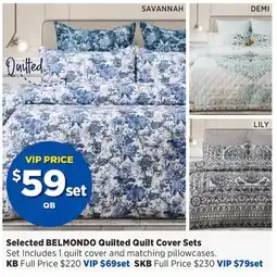 Spotlight Belmondo Quilted Quilt Cover Sets offer