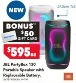 Harvey Norman JBL PartyBox 130 Portable Speaker with Replaceable Battery offer