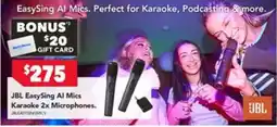 Harvey Norman JBL EasySing AI Mics Karaoke 2x Microphones offer