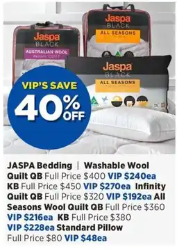 Spotlight Jaspa Bedding Washable Wool Quilt QB offer