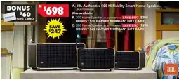 Harvey Norman JBL Authentic 500 Hi-Fidelity Smart Home Speaker offer