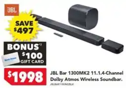 Harvey Norman JBL Bar 1300MK2 11.1.4-Channel Dolby Atmos Wireless Soundbar offer