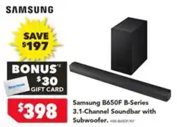 Harvey Norman Samsung B650F B-Series 3.1-Channel Soundbar with Subwoofer offer