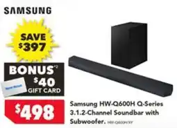 Harvey Norman Samsung HW-Q600H Q-Series 3.1.2-Channel Soundbar with Subwoofer offer