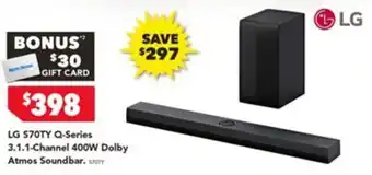 LG S70TY Q-Series 3.1.1-Channel 400W Dolby Atmos Soundbar