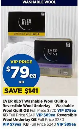 Spotlight Ever Rest Washable Wool Quilt & Reversible Wool Underlay offer