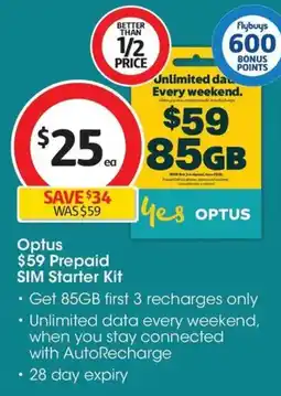 Coles Optus Prepaid SIM Starter Kit offer