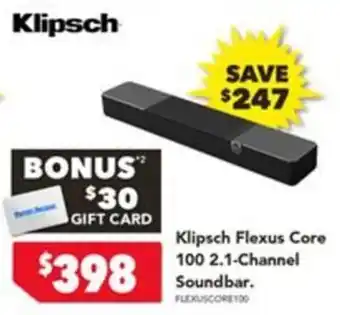 Harvey Norman Klipsch Flexus Core 100 2.1-Channel Soundbar offer
