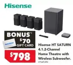 Harvey Norman Hisense HT SATURN 4.1.2-Channel Home Theatre with Wireless Subwoofer offer