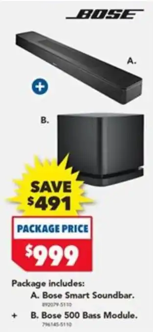 Bose Smart Soundbar. Bose 500 Bass Module.