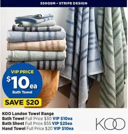Spotlight KOO Landon Towel Range offer