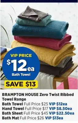Spotlight Brampton House Zero Twist Ribbed Bath Towel offer