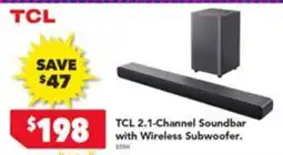 Harvey Norman TCL 2.1-Channel Soundbar with Wireless Subwoofer offer