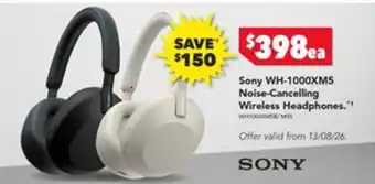 Harvey Norman Sony WH-1000XM5 Noise-Cancelling Wireless Headphones offer