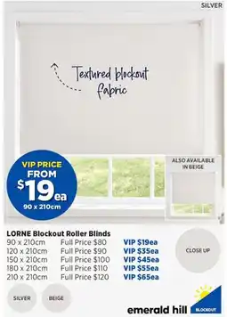 Spotlight LORNE Blockout Roller Blinds offer