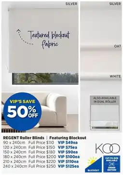 Spotlight Regent Roller Blinds Featuring Blockout offer