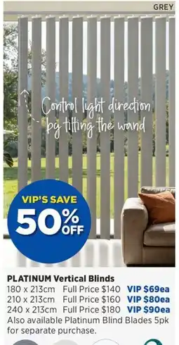 Spotlight Platinum Vertical Blinds offer