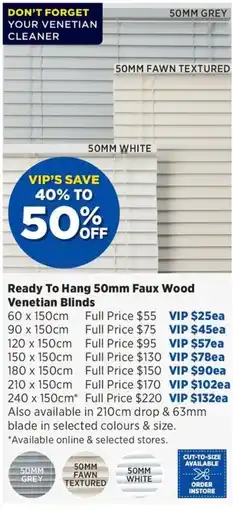 Spotlight Ready To Hang Faux Wood Venetian Blinds offer
