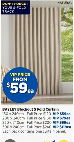 Spotlight Bayley Blockout S Fold Curtain offer