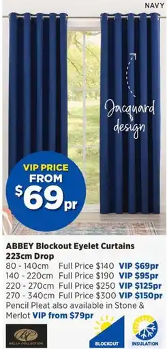 Spotlight Abbey Blockout Eyelet Curtains offer