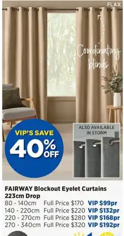 Spotlight Fairway Blockout Eyelet Curtains offer