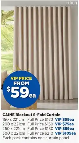 Spotlight CAINE Blockout S-Fold Curtain offer