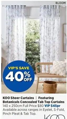 Spotlight KOO Sheer Curtains offer