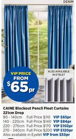 Spotlight CAINE Blockout Pencil Pleat Curtains offer