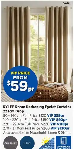 Spotlight Rylee Room Darkening Eyelet Curtains offer