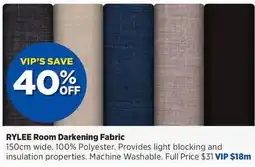 Spotlight Rylee Room Darkening Fabric offer