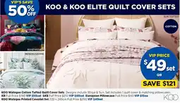Spotlight KOO Wategos Cotton Tufted Quilt Cover Sets offer