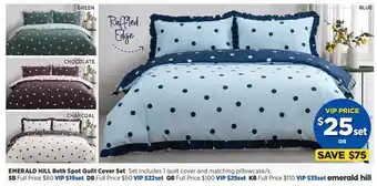 Emerald Hill Beth Spot Quilt Cover Set