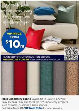Spotlight Plain Upholstery Fabric offer