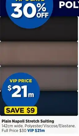 Spotlight Plain Napoli Stretch Suiting offer